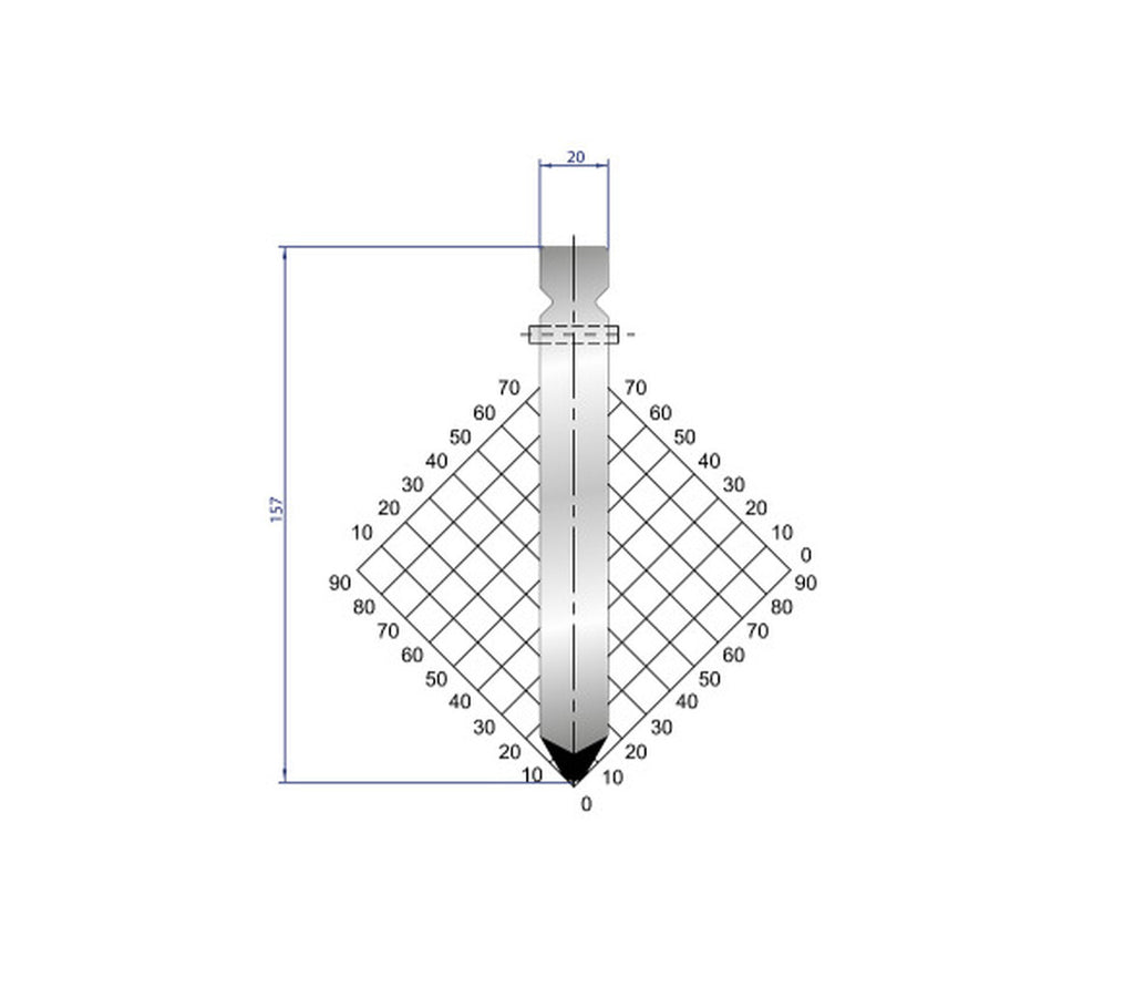 EUROSTAMP Part No. 1318 @ 300mm 60 Degree Straight Punch