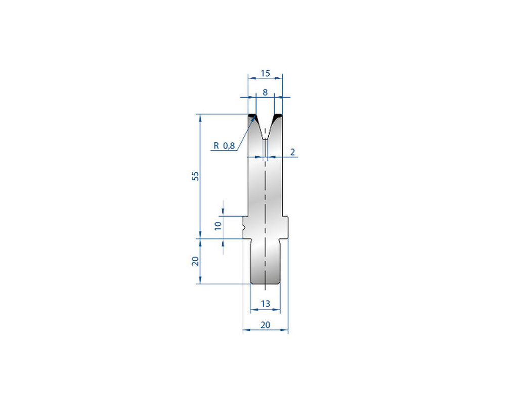 EUROSTAMP Part No. 3116 @ 500mm 30 Degree Single V Die