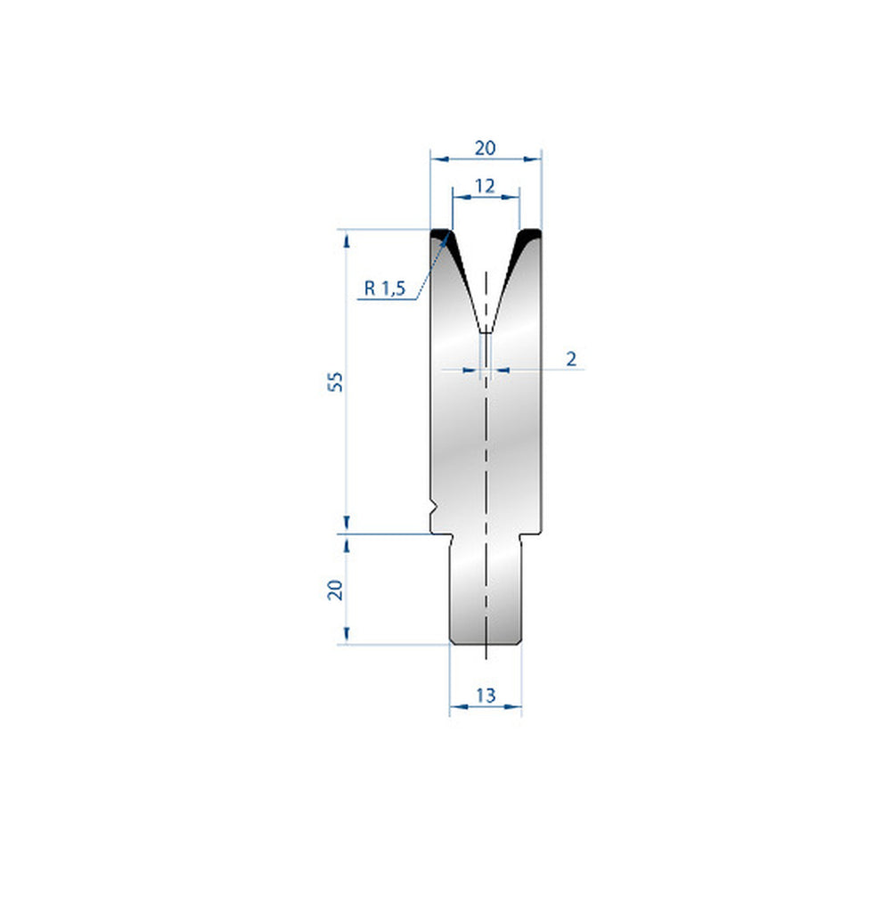 EUROSTAMP Part No. 3118 @ 1000mm 30 Degree Single V Die