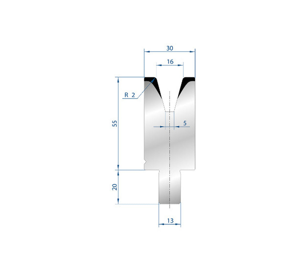 EUROSTAMP Part No. 3119 @ 100mm 30 Degree Single V Die