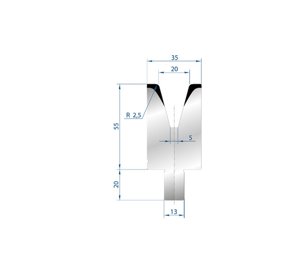 EUROSTAMP Part No. 3120 @ 1100mm 30 Degree Single V Die (Segmented)