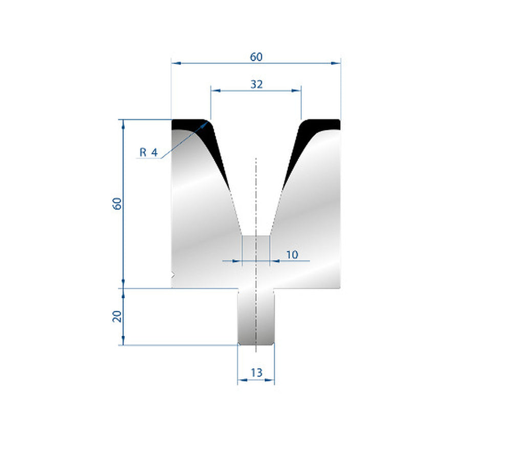 EUROSTAMP Part No. 3122 @ 500mm 30 Degree Single V Die