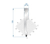 EUROSTAMP Part No. 1325 @ 100mm 28 Degree Straight, Relieved Punch