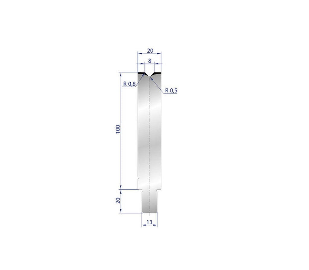 EUROSTAMP Part No. 3124 @ 200mm 86 Degree Single V Die