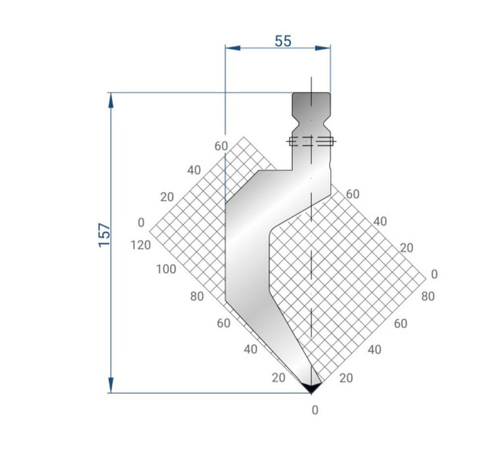 EUROSTAMP Part No. 1328 @ 200mm 86 Degree Gooseneck Punch