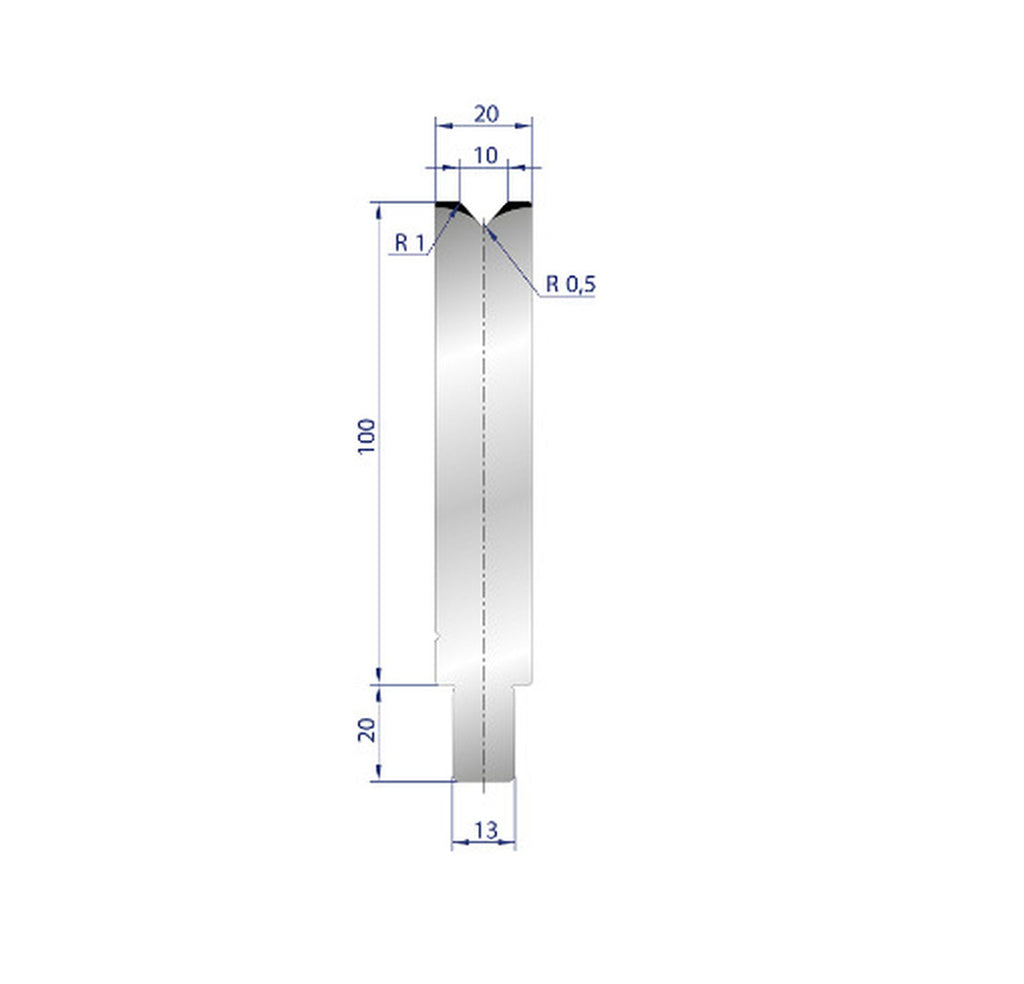 EUROSTAMP Part No. 3125 @ 40mm 86 Degree Single V Die
