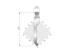EUROSTAMP Part No. 1329 @ 550mm 80 Degree Straight, Relieved Punch (Segmented)