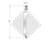 EUROSTAMP Part No. 1331 @ 100mm 80 Degree Straight, Relieved Punch  