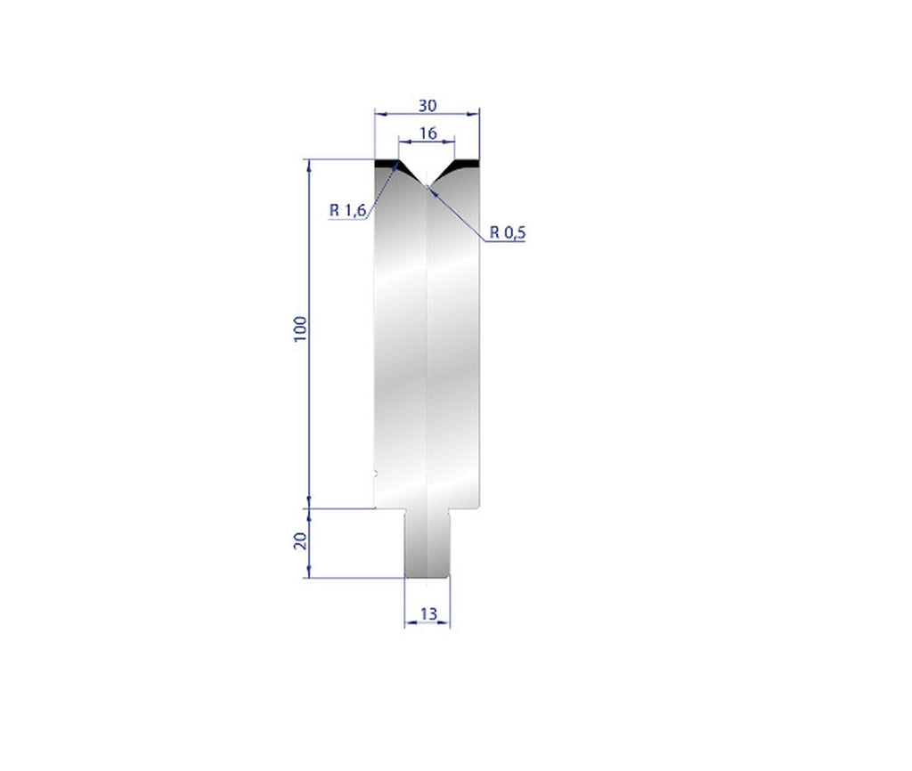 EUROSTAMP Part No. 3127 @ 550mm 86 Degree Single V Die (Segmented)