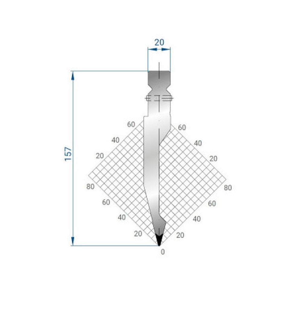 EUROSTAMP Part No. 1337 @ 200mm 28 Degree Straight, Relieved Punch