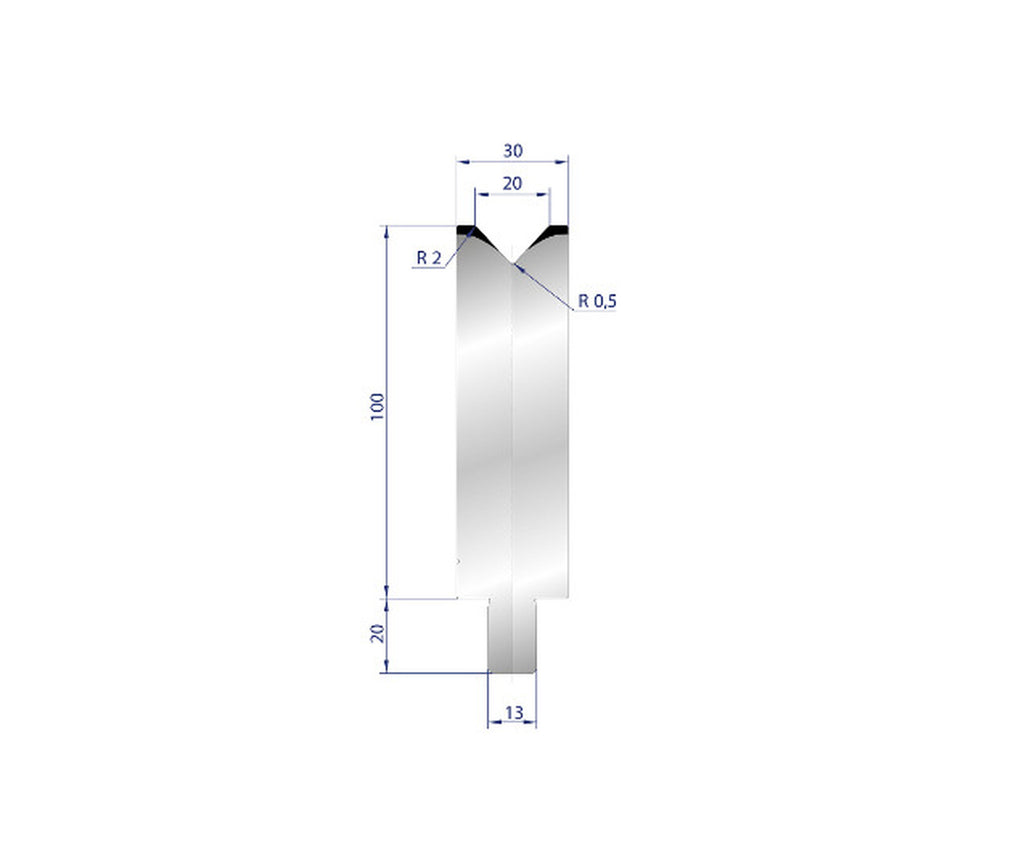 EUROSTAMP Part No. 3128 @ 40mm 86 Degree Single V Die