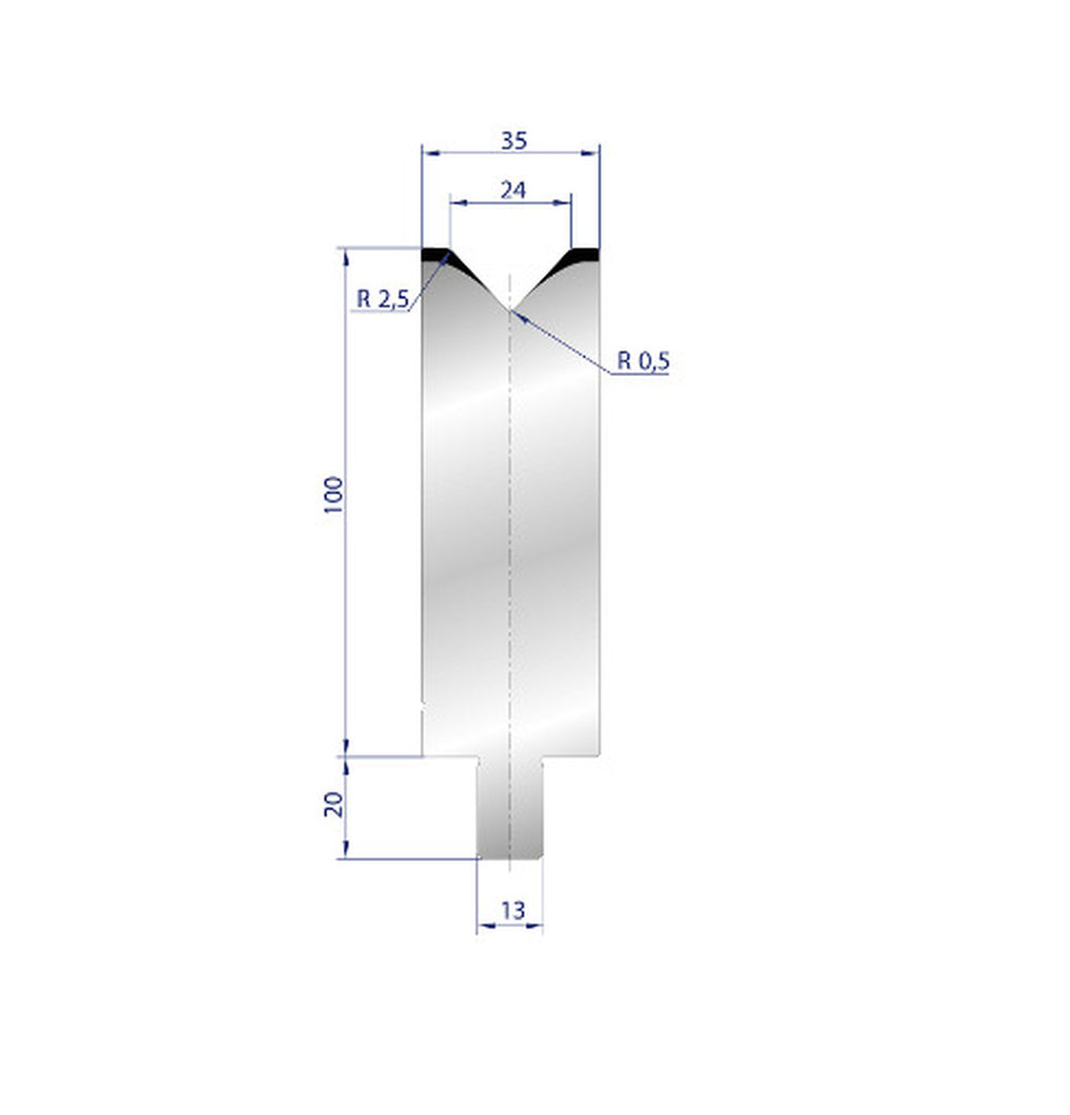 EUROSTAMP Part No. 3129 @ 300mm 86 Degree Single V Die