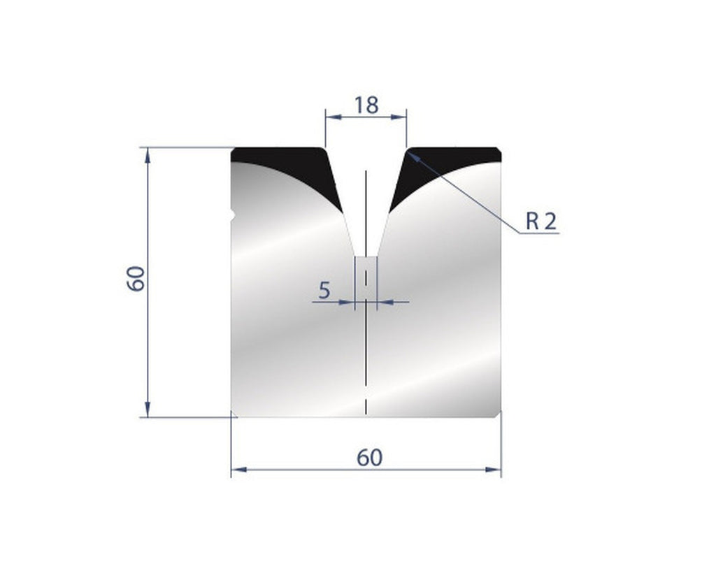 EUROSTAMP Part No. 2086 @ 805mm 30 Degree Single V Die (Segmented)