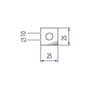 EUROSTAMP Part No. 2105 @ 415mm 25x25 Polyurethane Insert with Hole