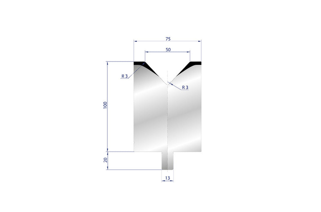 EUROSTAMP Part No. 3132 @ 300mm 86 Degree Single V Die