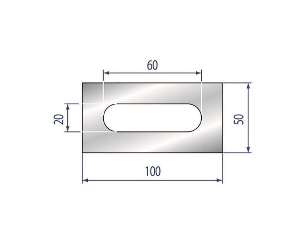 EUROSTAMP Part No. 2108 @ 835mm 100x50 Polyurethane Insert with Hole 