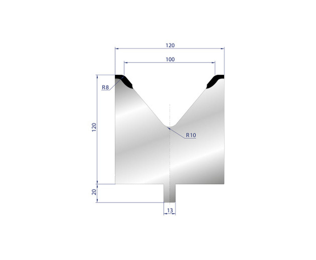 EUROSTAMP Part No. 3135 @ 100mm 80 Degree Single V Die