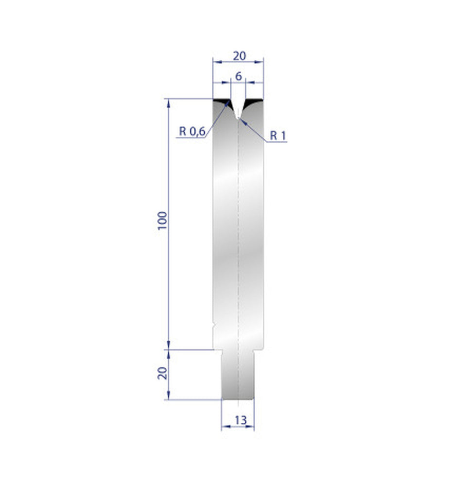 EUROSTAMP Part No. 3136 @ 30mm 30 Degree Single V Die 