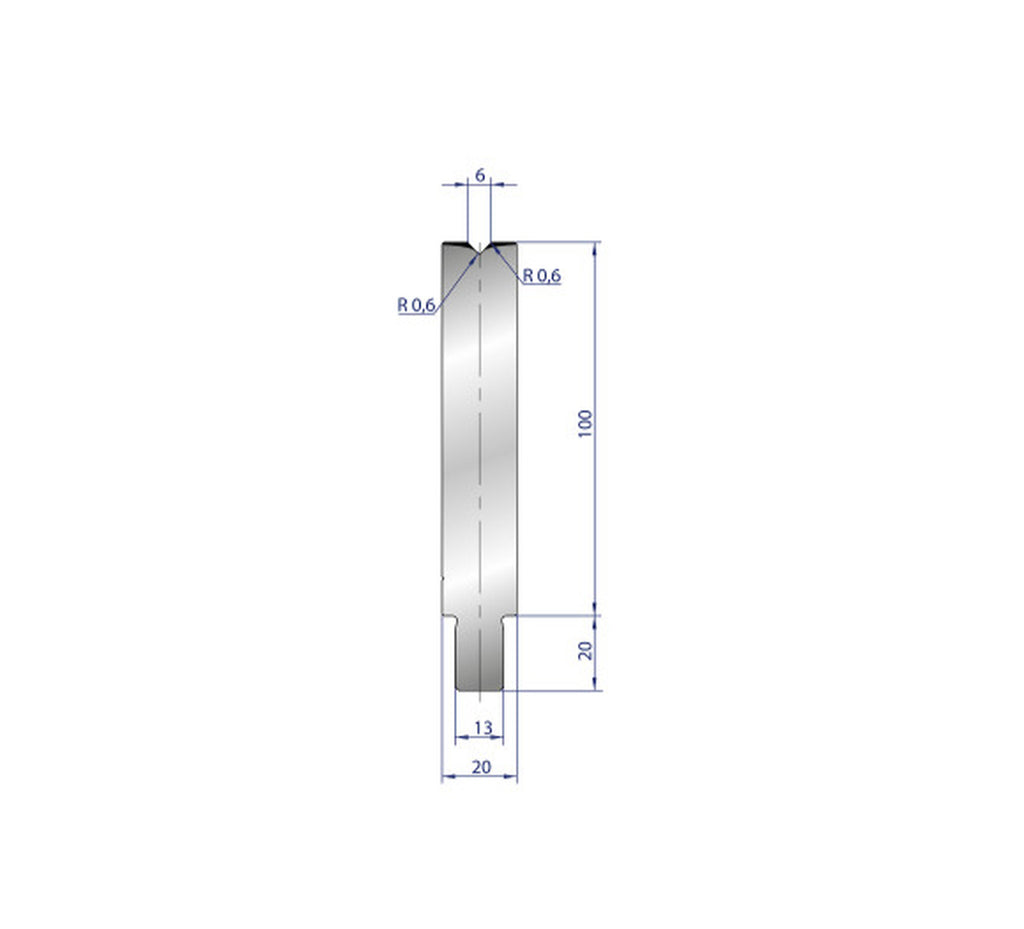 EUROSTAMP Part No. 3200 @ 45mm 86 Degree Single V Die 