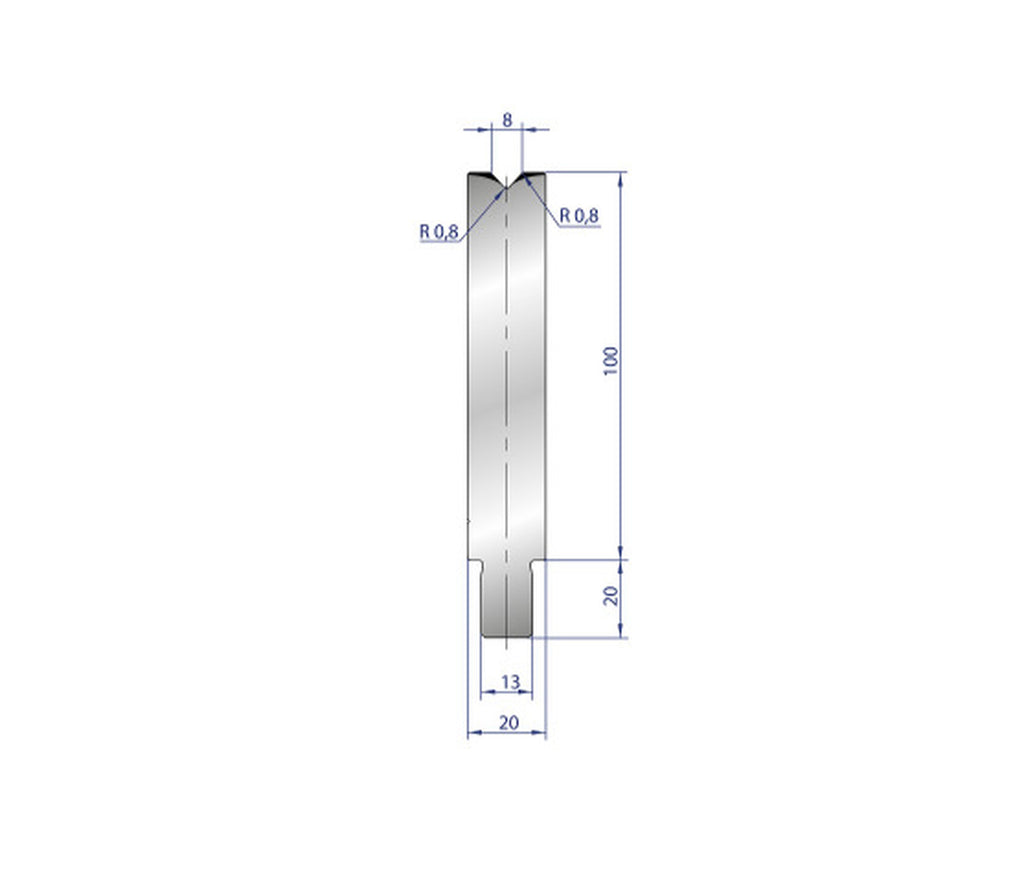 EUROSTAMP Part No. 3201 @ 45mm 86 Degree Single V Die 