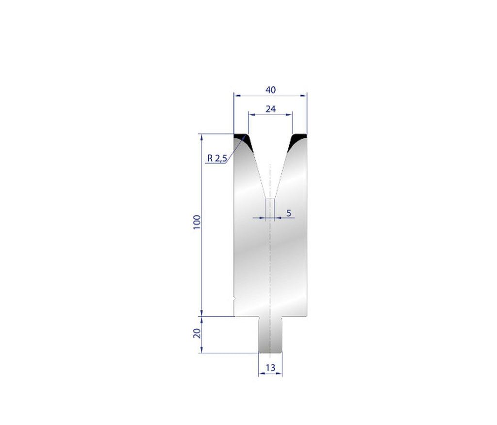 EUROSTAMP Part No. 3142 @ 45mm 30 Degree Single V Die