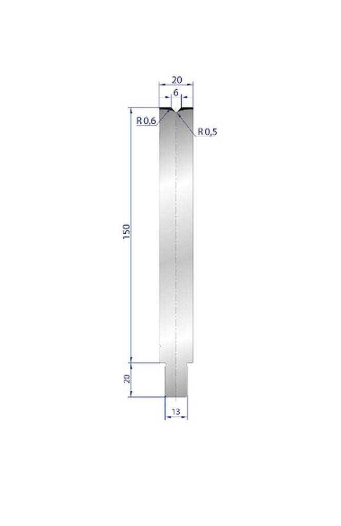 EUROSTAMP Part No. 3143 @ 25mm 86 Degree Single V Die