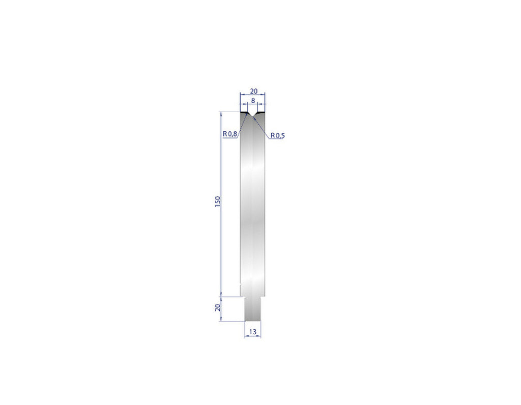 EUROSTAMP Part No. 3144 @ 50mm 86 Degree Single V Die
