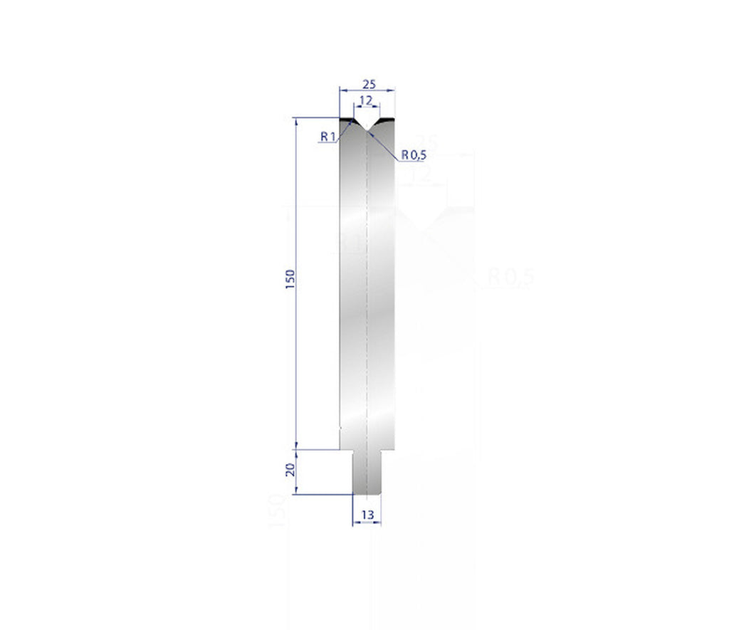 EUROSTAMP Part No. 3146 @ 25mm 86 Degree Single V Die