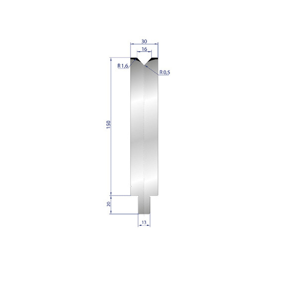 EUROSTAMP Part No. 3147 @ 100mm 86 Degree Single V Die
