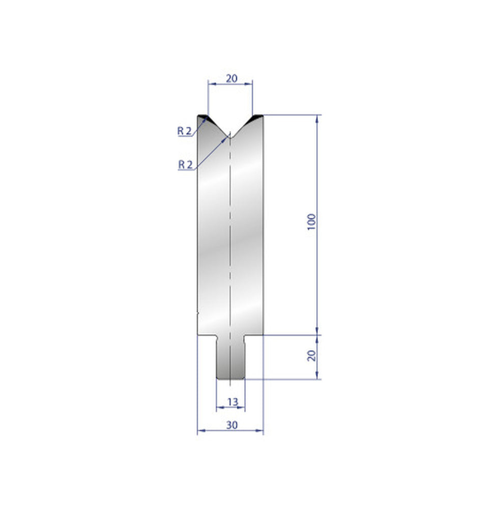 EUROSTAMP Part No. 3205 @30mm 86 Degree Single V Die