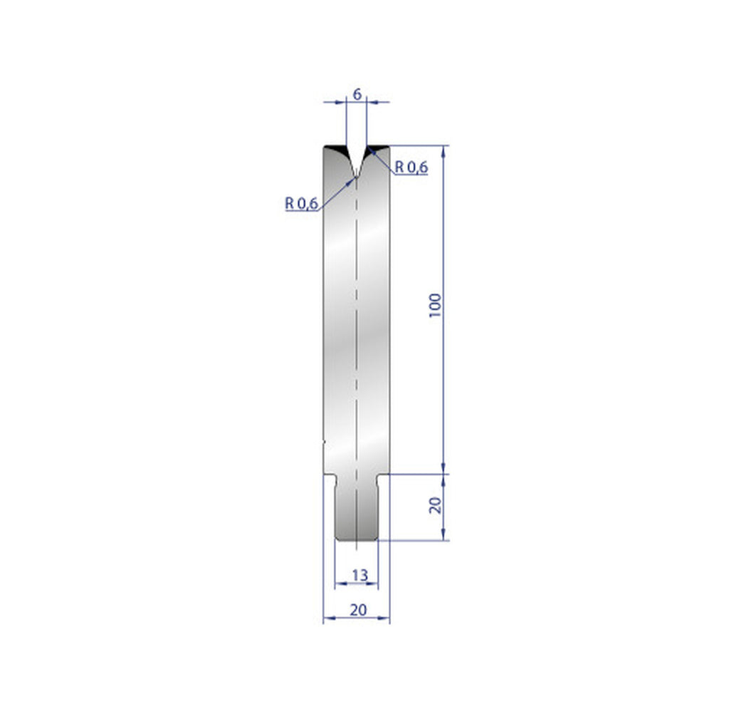 EUROSTAMP Part No. 3206 @ 300mm 30 Degree Single V Die 