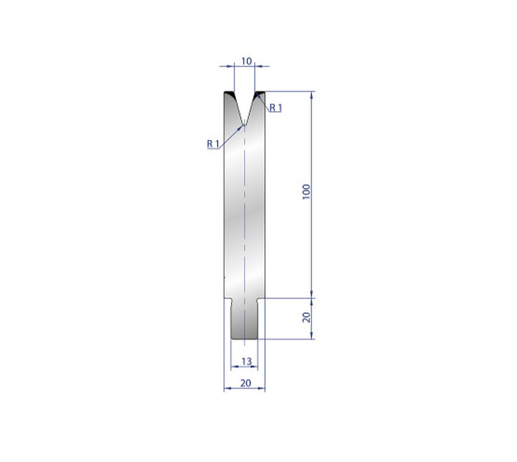EUROSTAMP Part No. 3208 @ 50mm 30 Degree Single V Die 