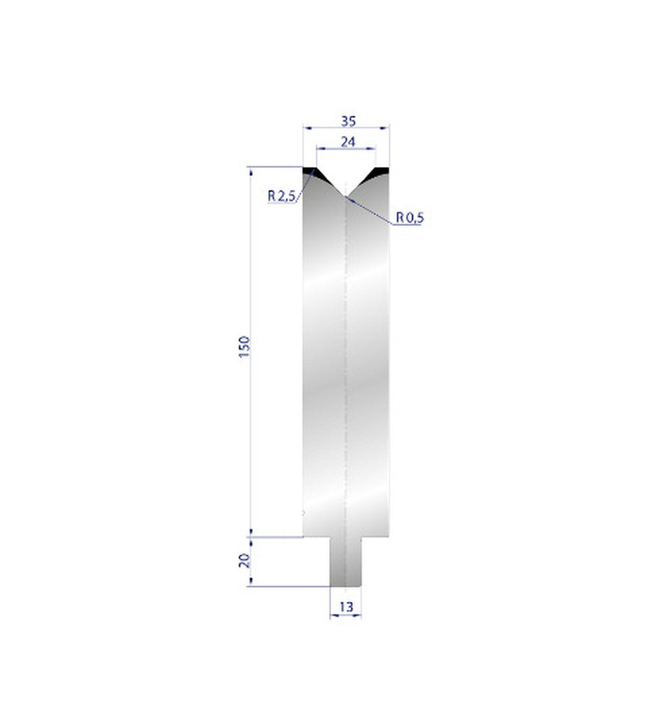 EUROSTAMP Part No. 3149 @ 25mm 86 Degree Single V Die