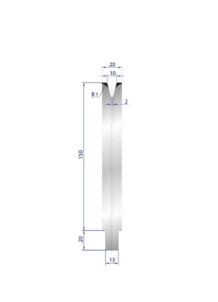 EUROSTAMP Part No. 3152 @ 40mm 30 Degree Single V Die