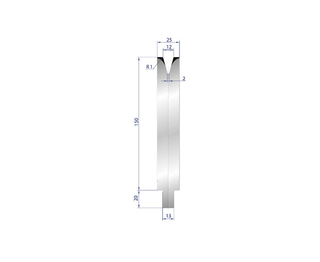 EUROSTAMP Part No. 3153 @ 40mm 30 Degree Single V Die