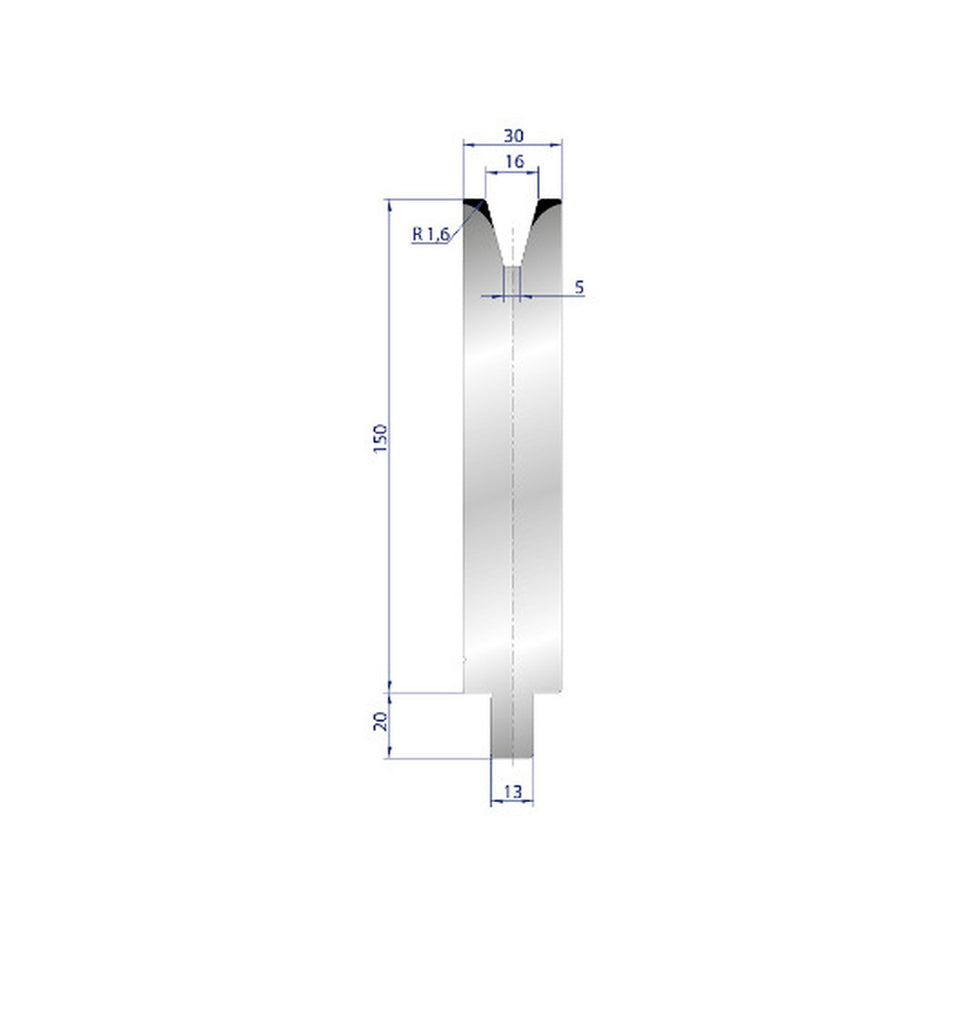 EUROSTAMP Part No. 3154 @ 35mm 30 Degree Single V Die