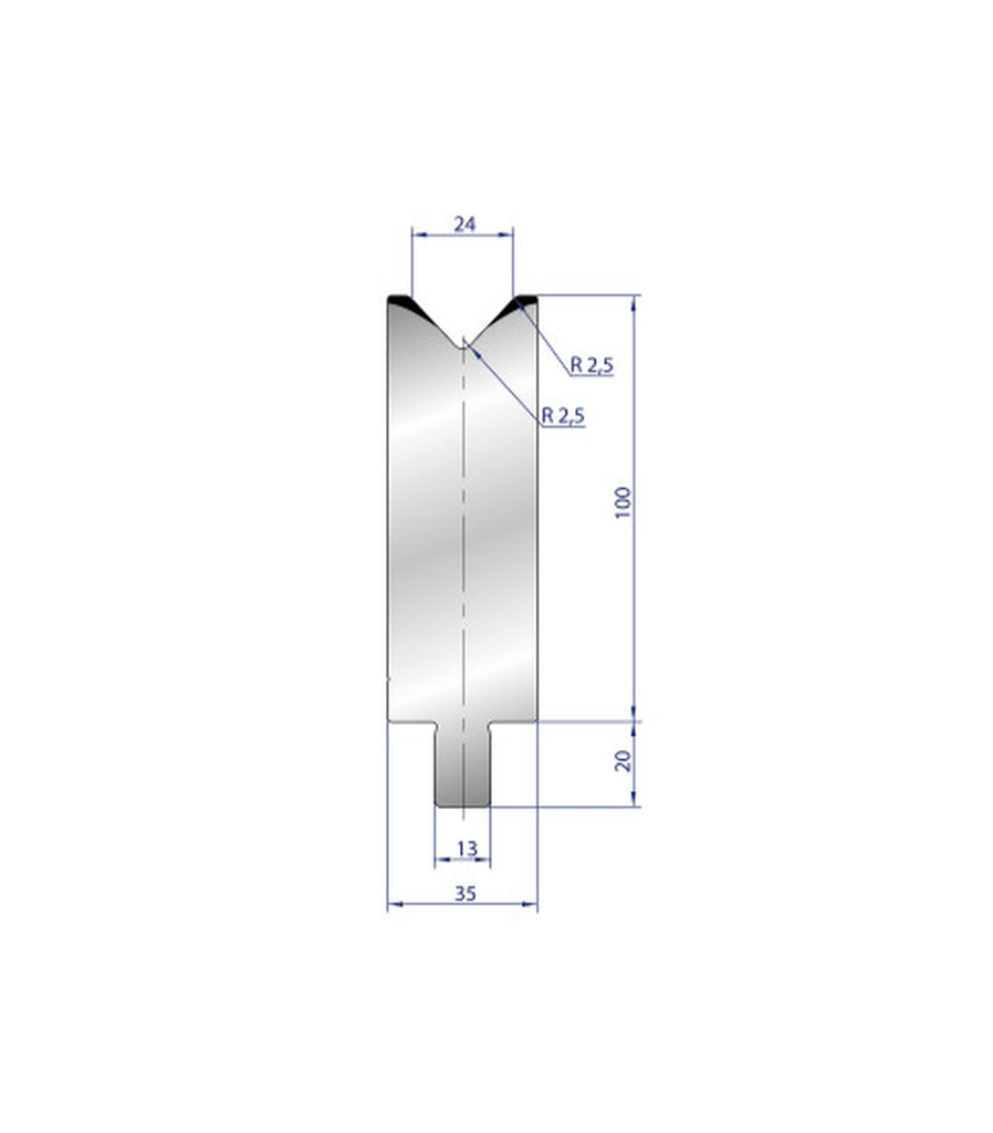 EUROSTAMP Part No. 3215 @ 45mm 86 Degree Single V Die