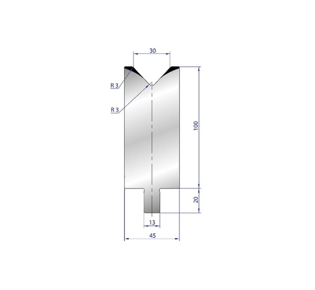EUROSTAMP Part No. 3216 @ 200mm 86 Degree Single V Die