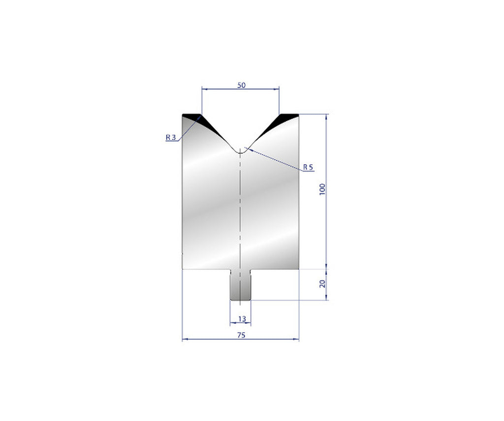 EUROSTAMP Part No. 3218 @ 35mm 86 Degree Single V Die