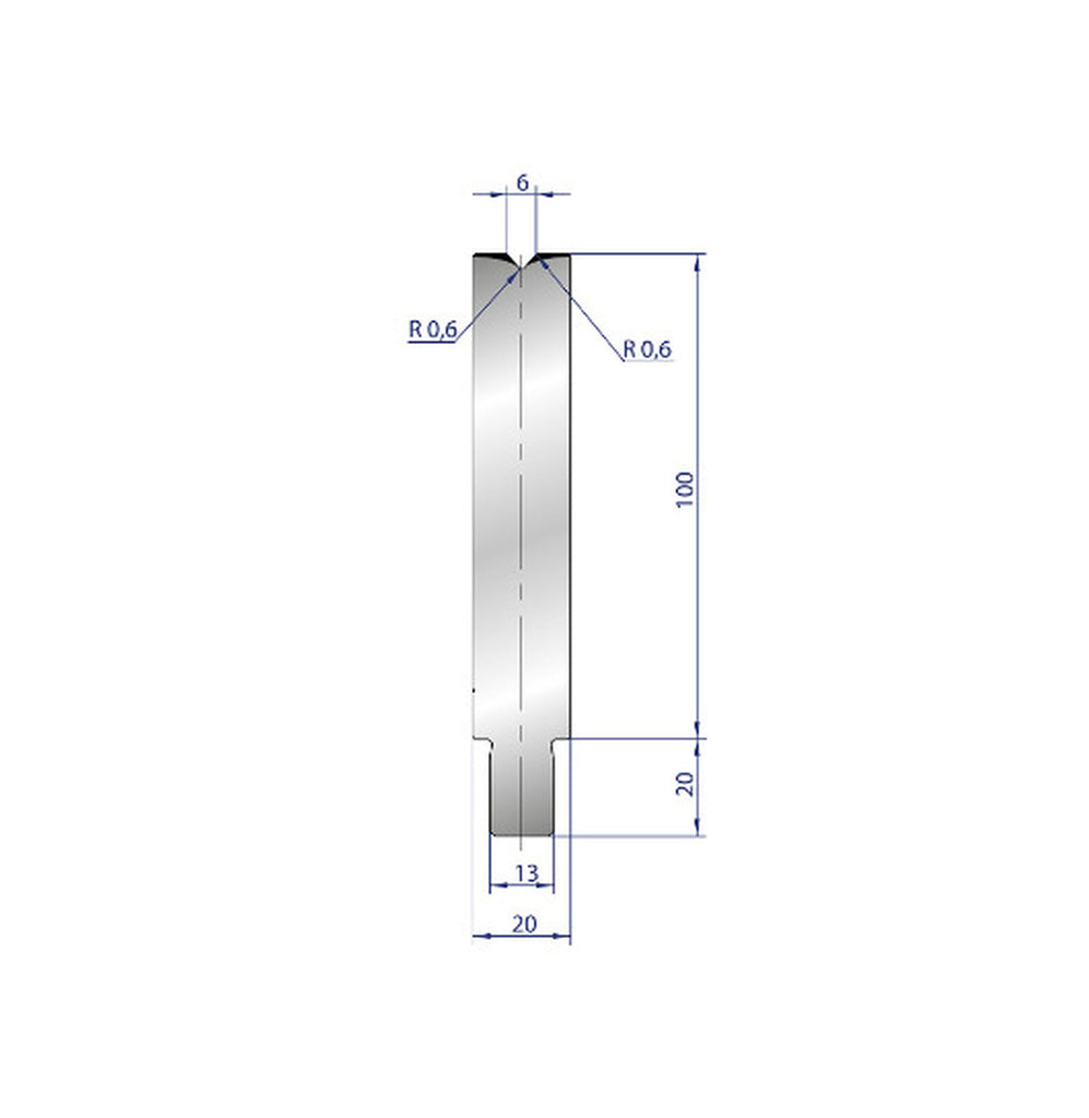 EUROSTAMP Part No. 3225 @ 200mm 84 Degree Single V Die