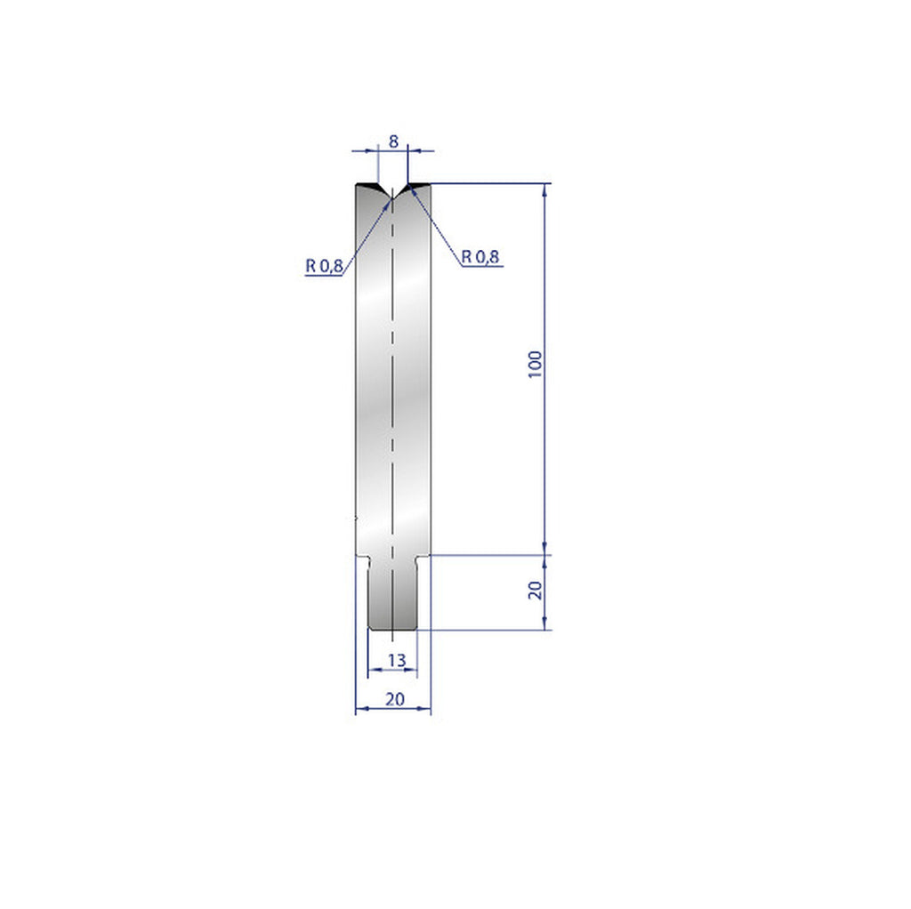 EUROSTAMP Part No. 3226 @ 45mm 84 Degree Single V Die