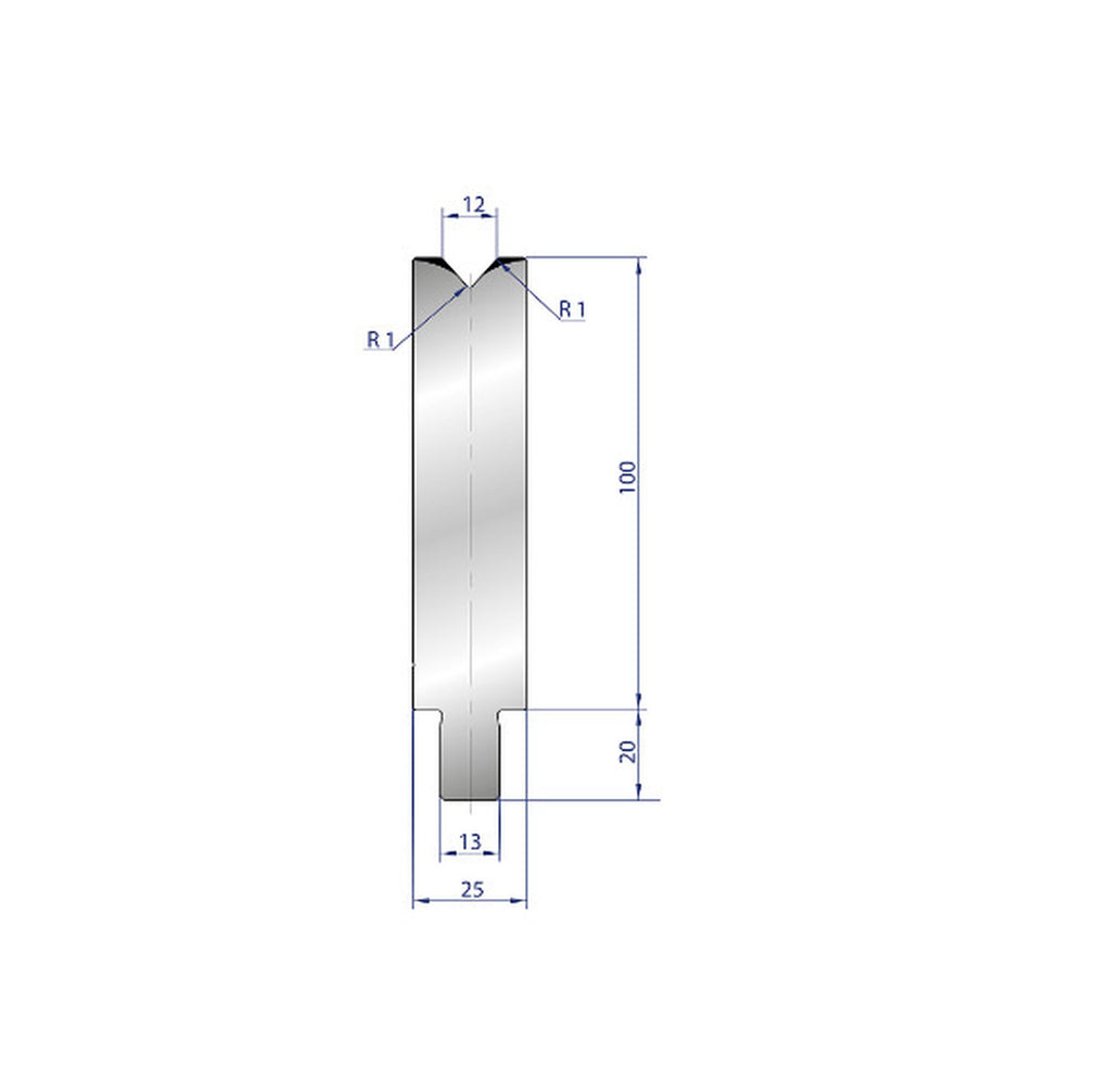 EUROSTAMP Part No. 3228 @ 200mm 84 Degree Single V Die