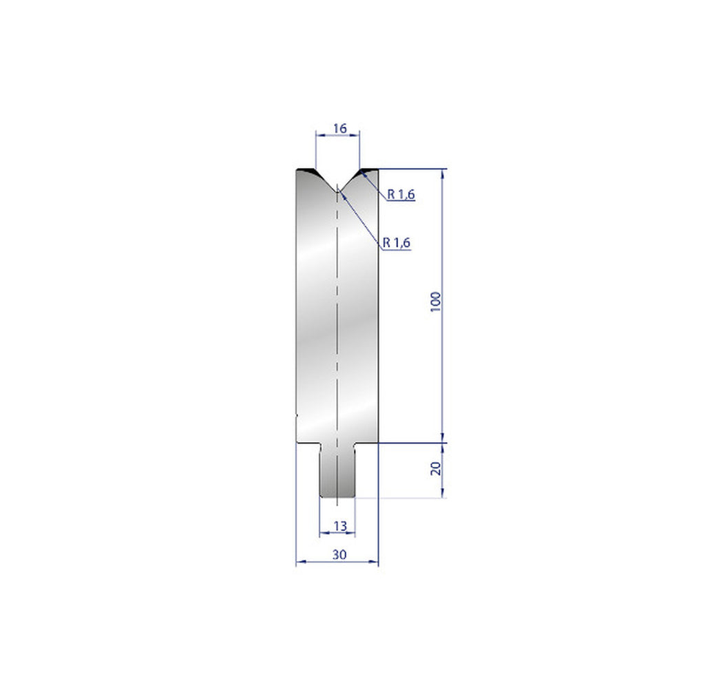 EUROSTAMP Part No. 3229 @ 100mm 84 Degree Single V Die