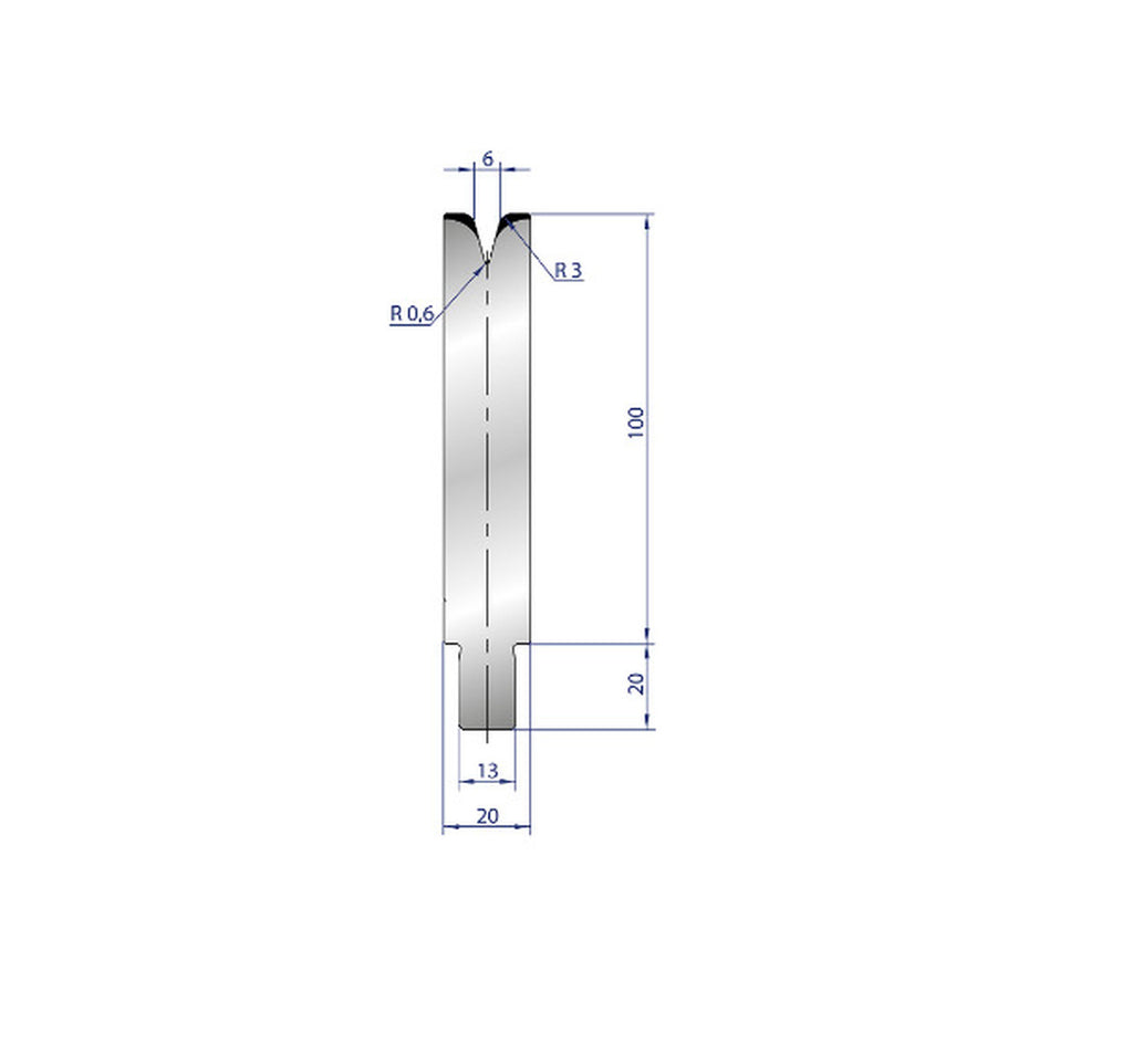 EUROSTAMP Part No. 3236 @ 25mm 30 Degree Single V Die