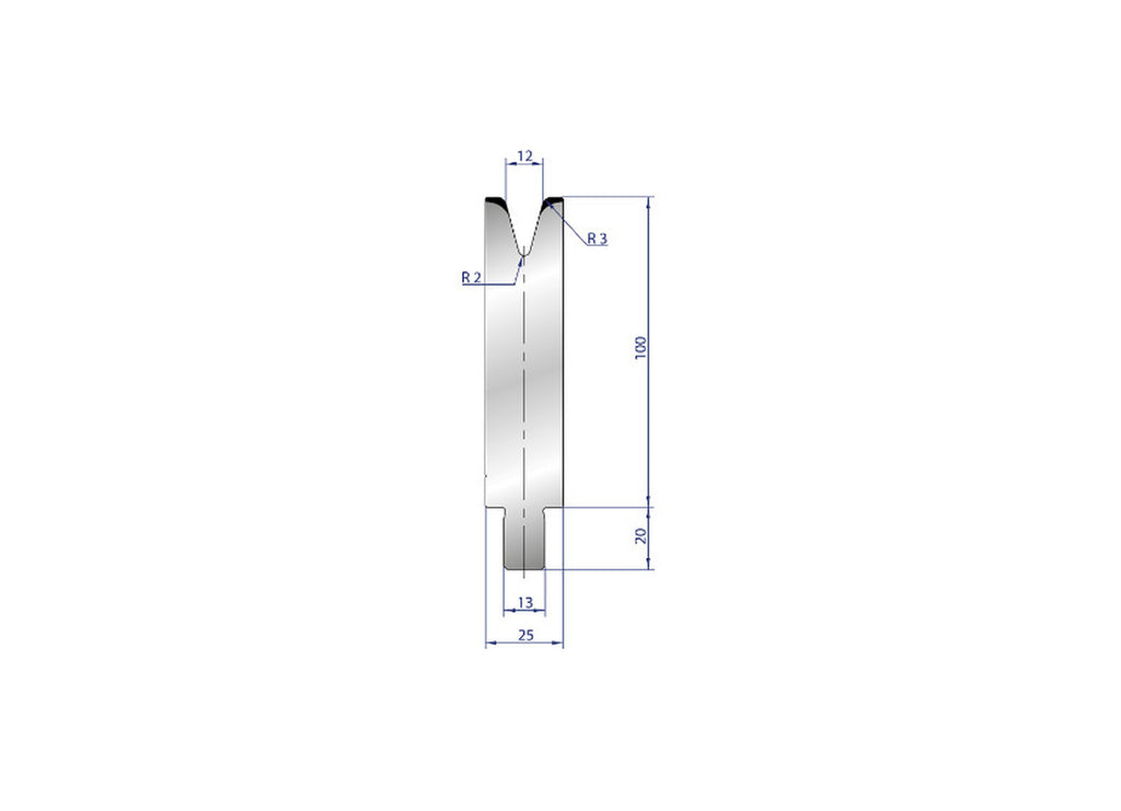 EUROSTAMP Part No. 3239 @ 300mm 30 Degree Single V Die