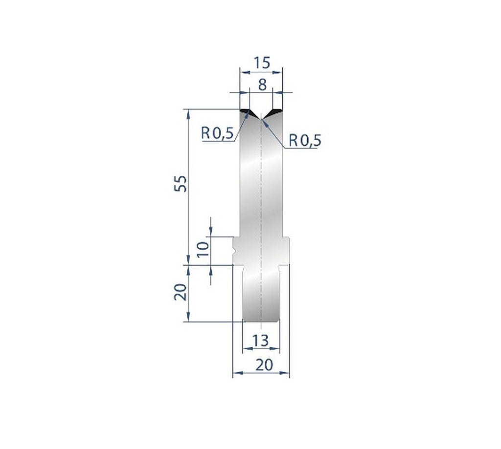 EUROSTAMP Part No. 3242 @ 100mm 88 Degree Single V Die