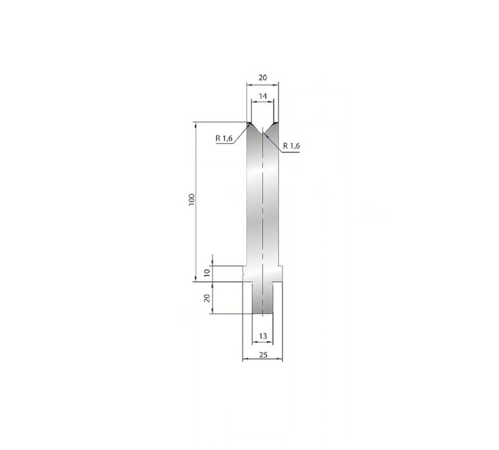 EUROSTAMP Part No. 3244 @ 50mm 84 Degree Single V Die