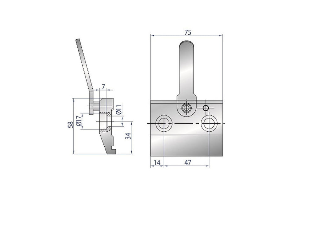 EUROSTAMP Part No. 4007 @ 75mm Clamp with Top Handle and Fixing Screws