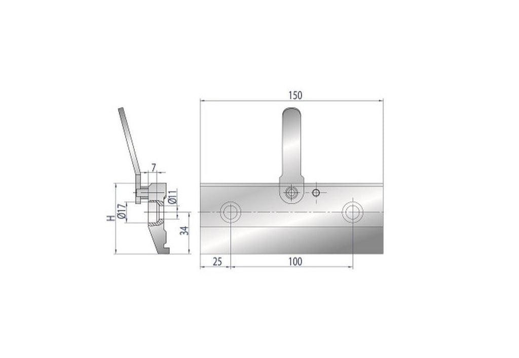 EUROSTAMP Part No. 5011 @ 150mm Safety Clamp with Top Handle and Fixing Screws