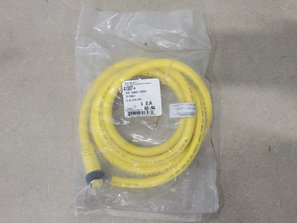 BRAD HARRISON 6 ft 16/5 PVC Cordset, 5 Pin Female, 41307